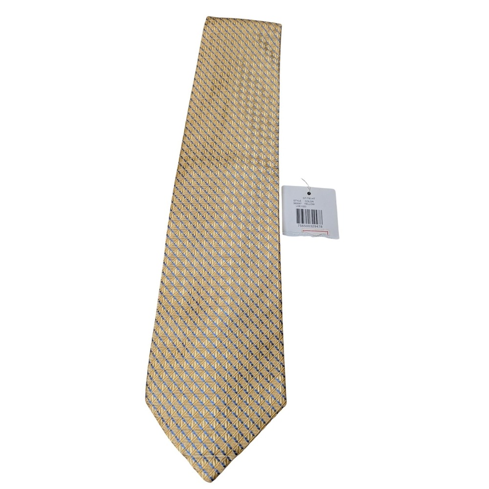 Grant Thomas Necktie Mens OS Yellow GT-TIE-HT 360097 Geometric Hand Sewn Silk‎